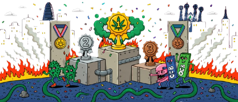 Top 3 rollers podium